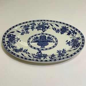 Vintage James M Shaw Delph Relish Oriental Blue Antique Plate